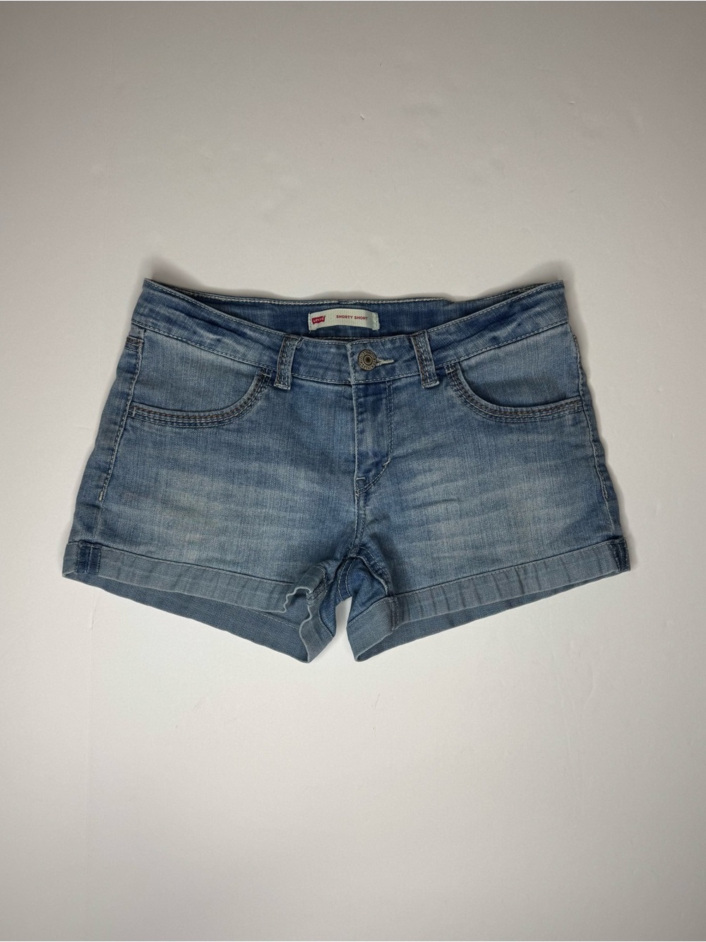 Levi’s Girls 14 Regular Shorty Shorts Denim Cuffed Light Wash Jean Shorts